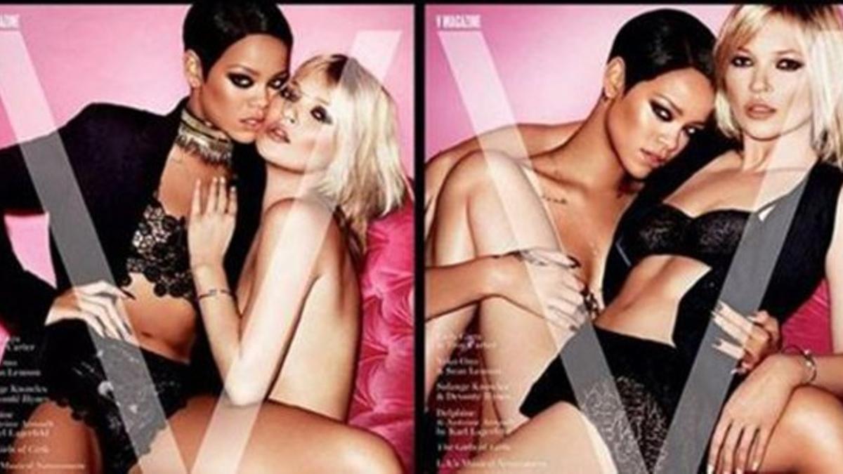 Rihanna y kate Moss posan juntas y sin ropa