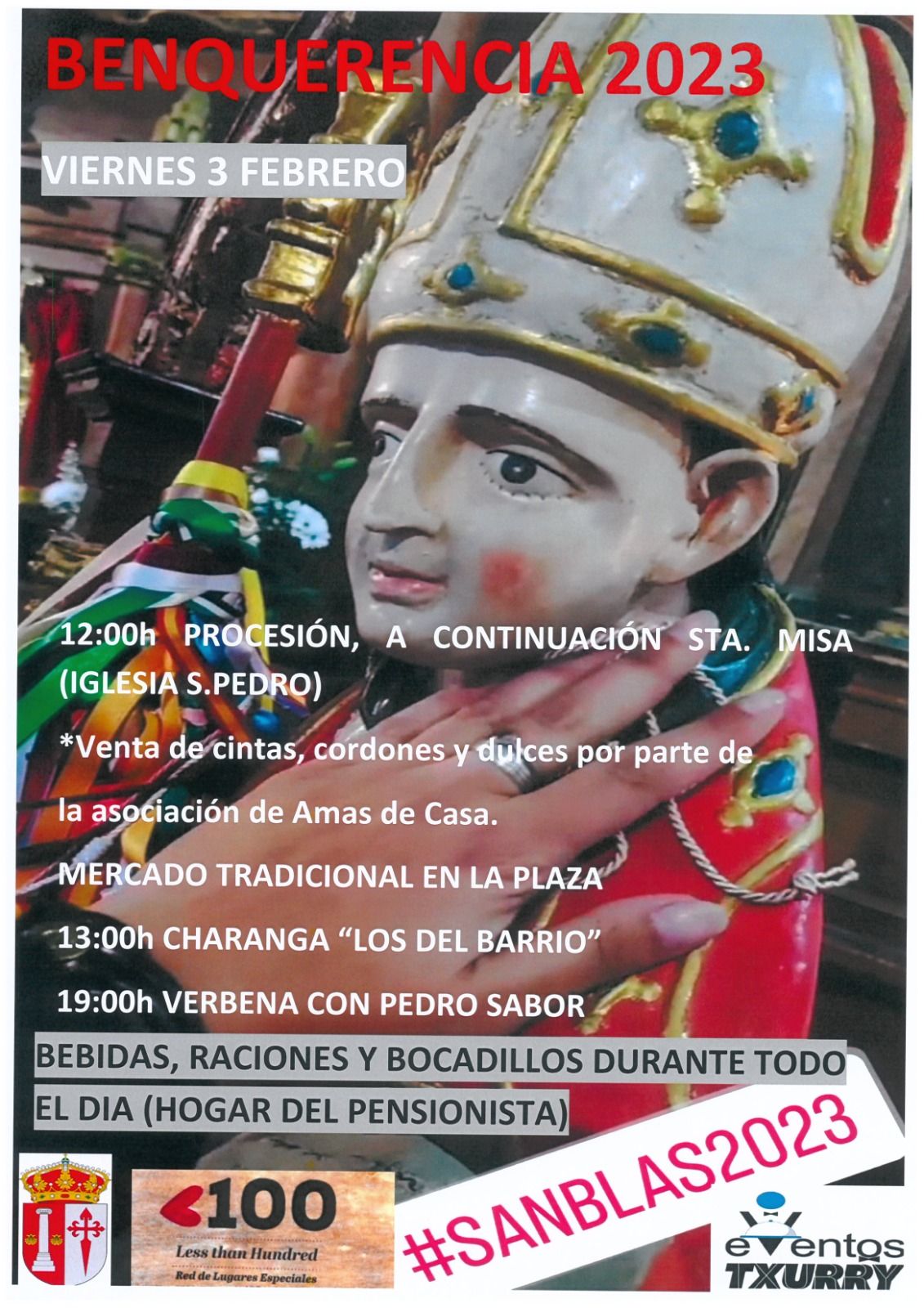 Programa de las fiestas de san Blas en Benquerencia.
