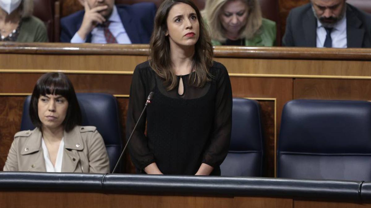 La ministra d&#039;Igualtat, Irene Montero, durant la sessió de control al Congrés