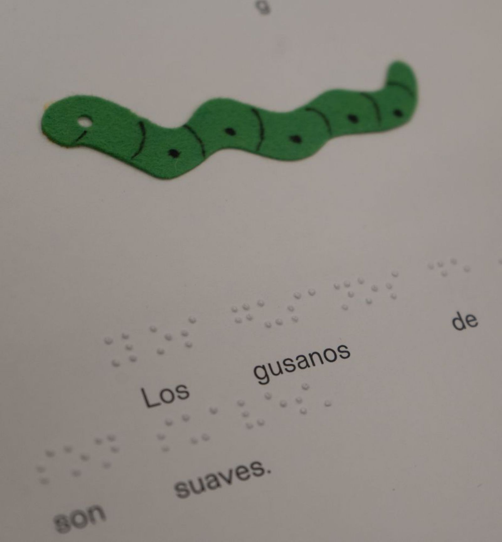 Ejemplo de fichas para iniciarse en la lectura del braille. 