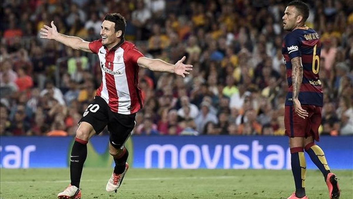 Aduriz fue el azote del Barça en la Supercopa de España