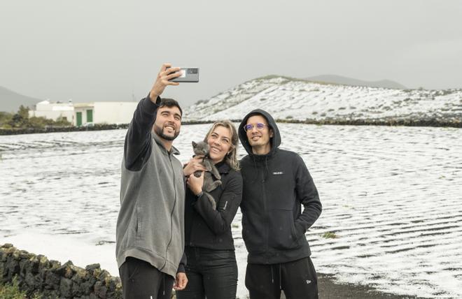 Temporal de lluvias y granizo en Lanzarote