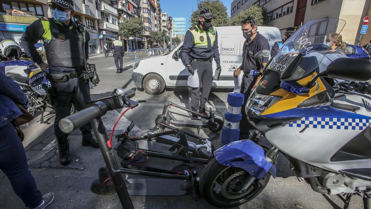 Primeras multas en Alicante a usuarios de patinetes por incumplir la ordenanza