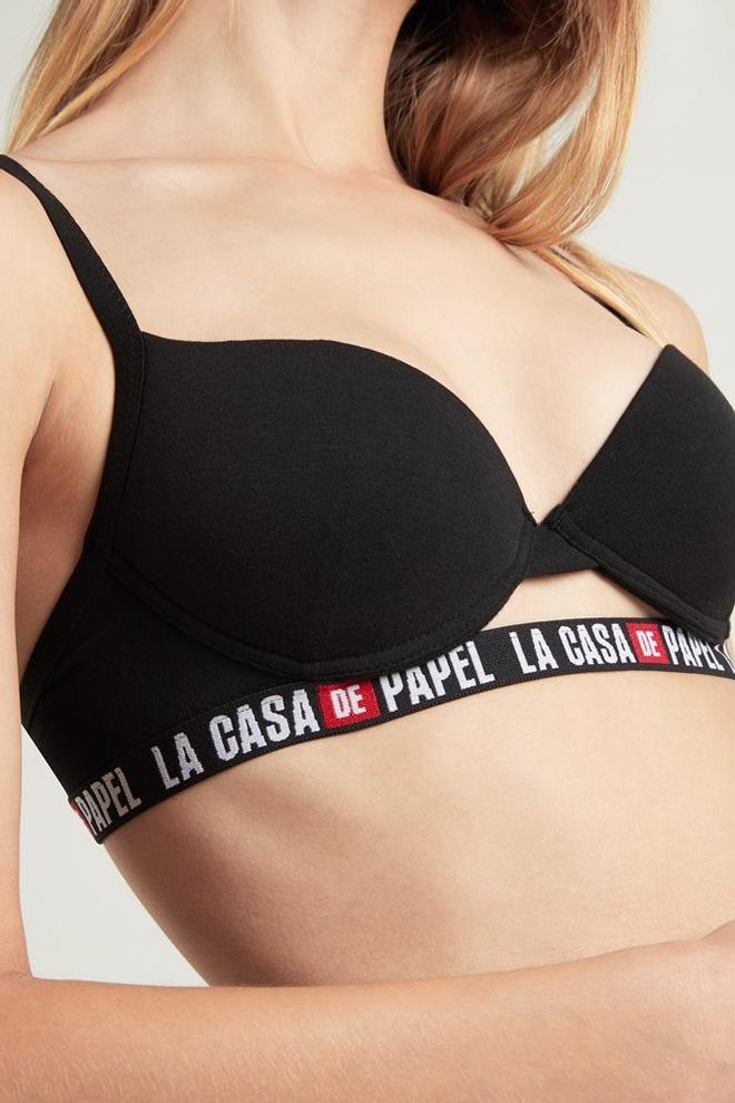 Sujetador de 'La Casa de Papel', de la colección cápsula de Tezenis (Precio: 14,99 euros)