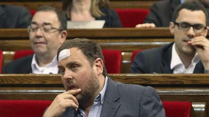 Junqueras, el líder de ERC, que el miércoles cayó en el Parlament.  // Efe