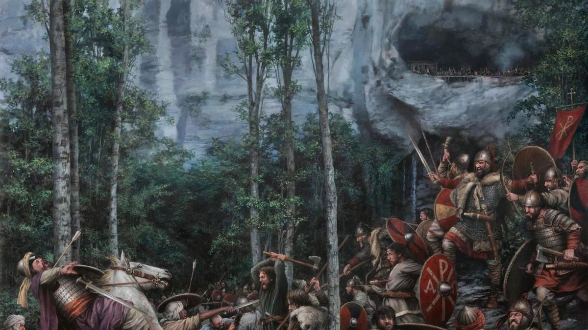 &quot;La Primera Victoria&quot;, el cuadro de Ferrer-Dalmau sobre la Batalla de Covadonga