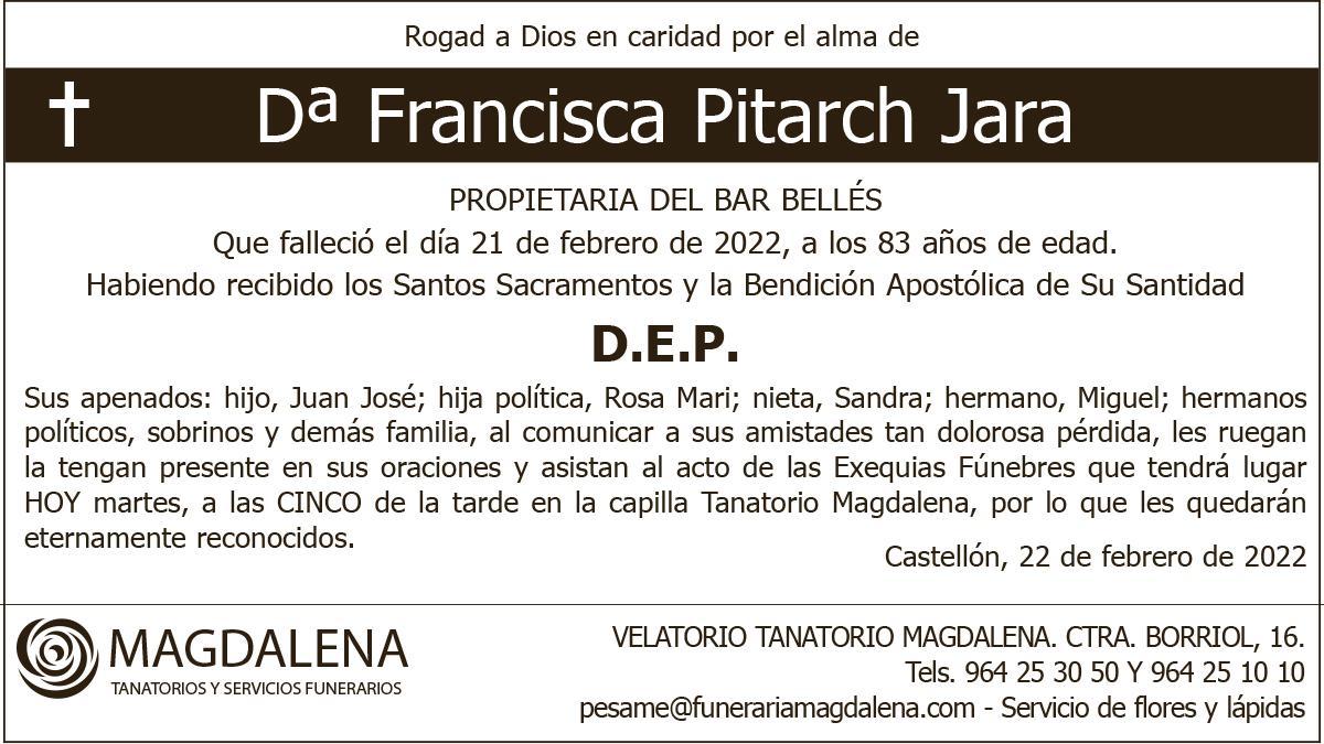 Dª Francisca Pitarch Jara