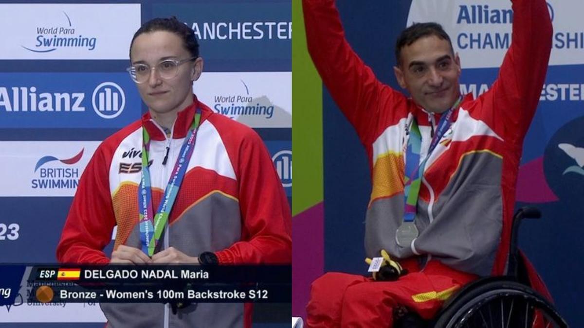 María Delgado logró la última medalla del día consiguiendo una medalla de bronce en los 100 espalda S12 con una marca de 1'12”65.