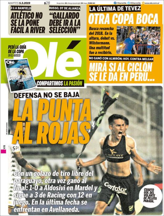 Portada OLÉ martes 5 de marzo de 2019