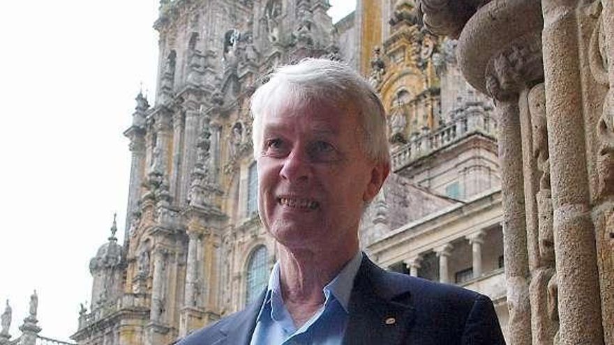 Richard J. Roberts, ayer, en Santiago. / jorge leal