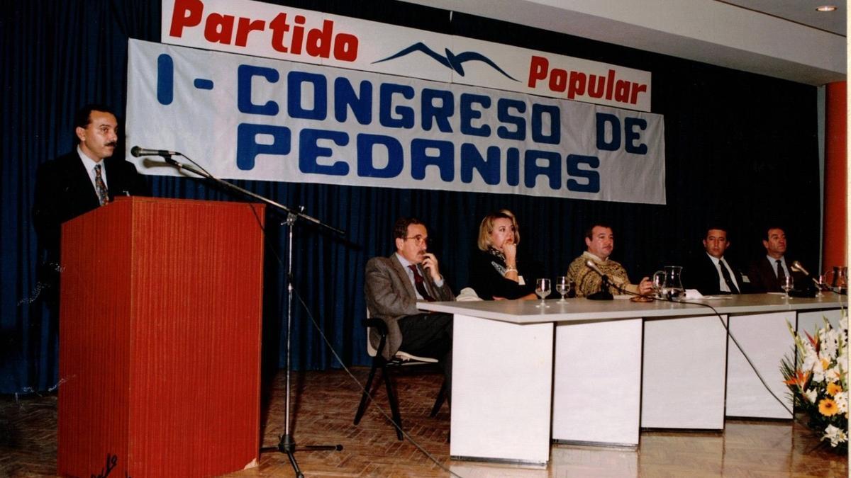 Ginés Sánchez de la Villa durante su intervención en el primer congreso de pedanías del Partido Popular.