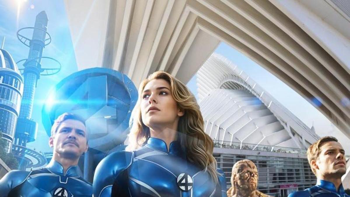 Recreación de los principales personajes de la película, con el Calatrava al fondo.