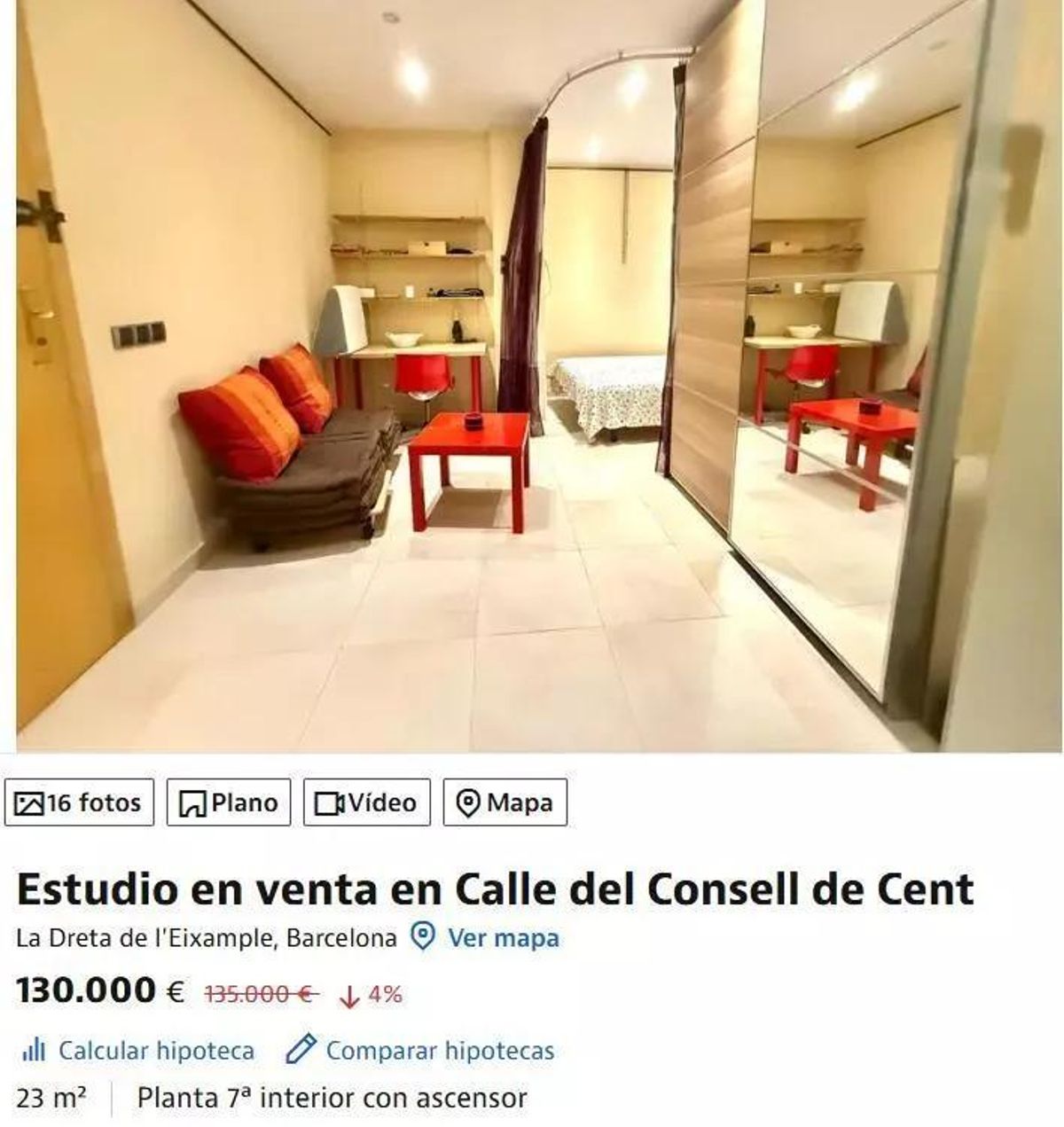 Estudi de Barcelona en venda