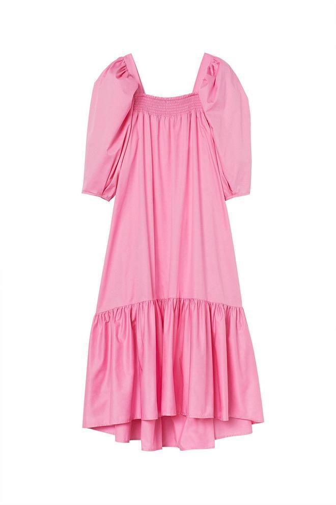 Vestido de manga puffy rosa de la colección #ConsciousDresses de H&amp;M. (Precio: 19,99 euros)