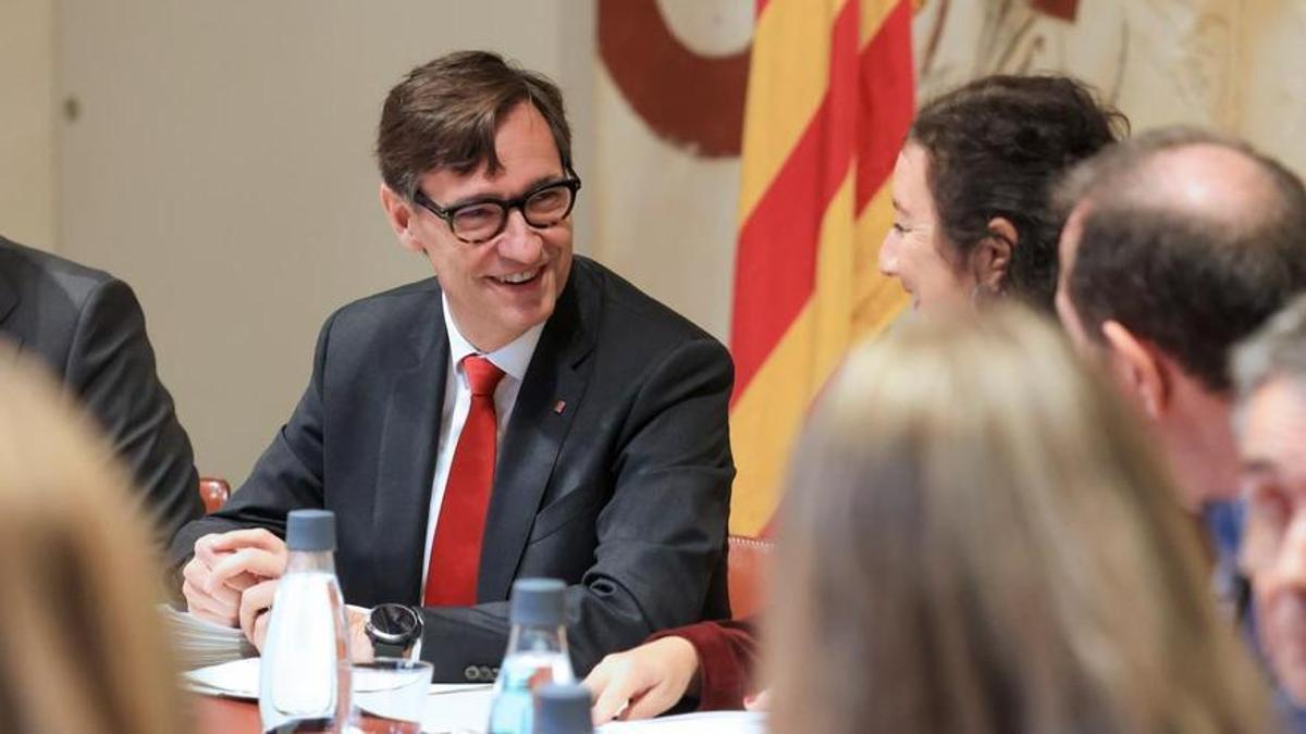 El president de la Generalitat, Salvador Illa, en la reunión del Consell Executiu de este martes.