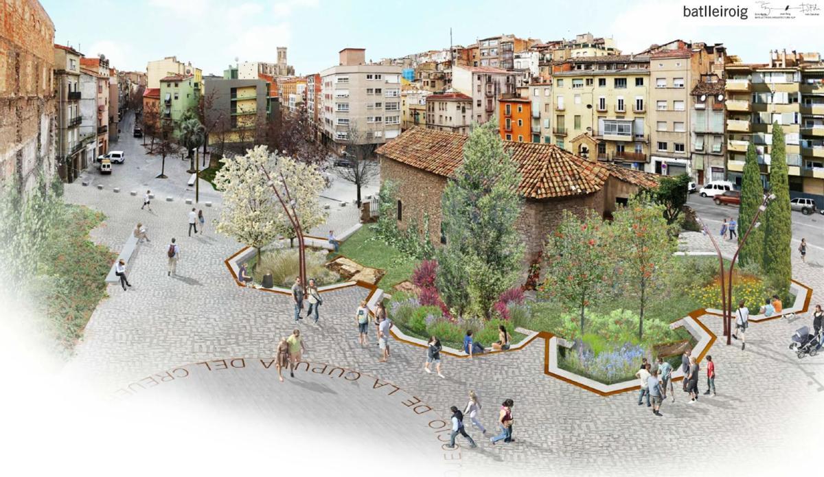 Recreació del projecte de l'estudi Batlle i Roig per a l'ampliació de la plaça de Sant Ignasi