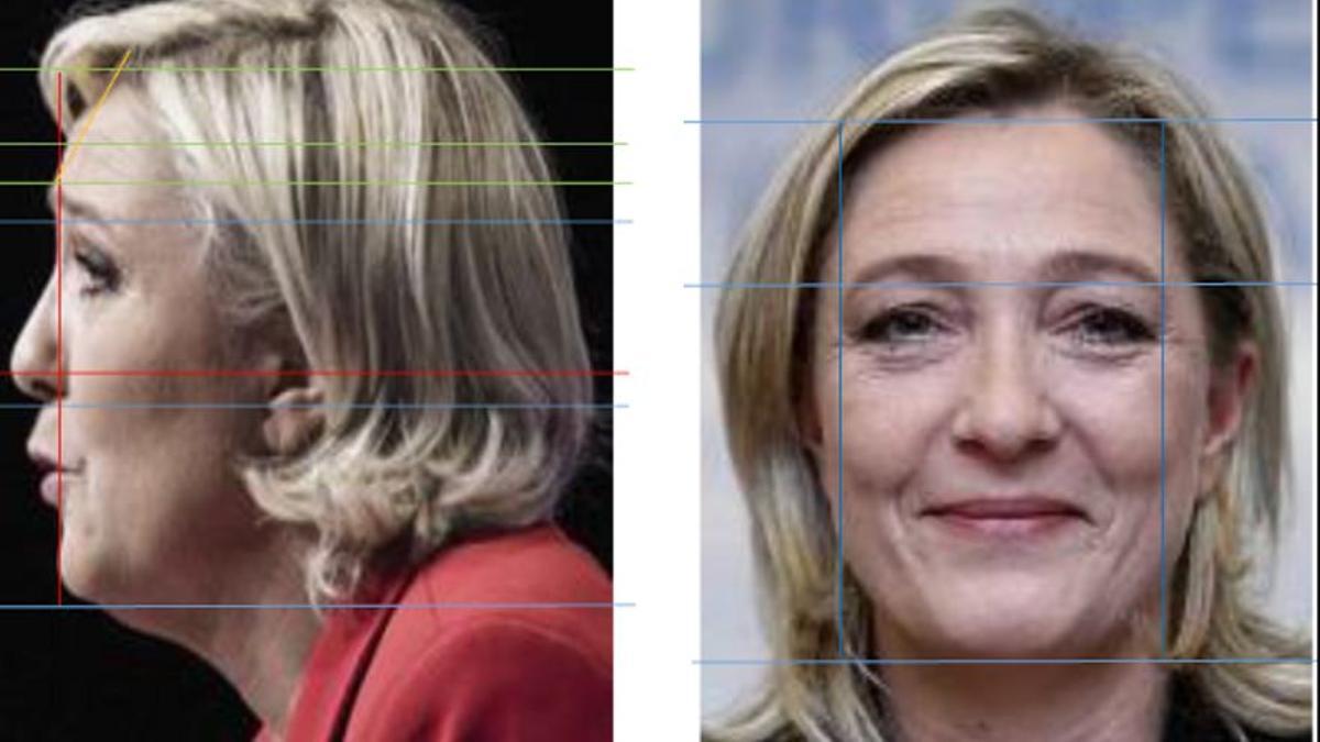 Análisis del rostro de Marine Le Pen.