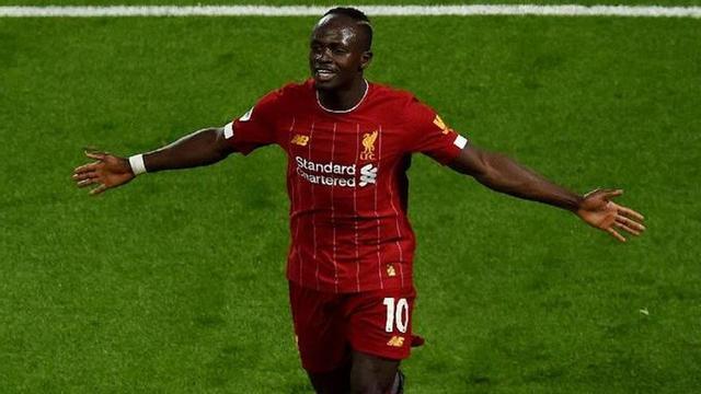 ManÃ© celebra un gol con el Liverpool.
