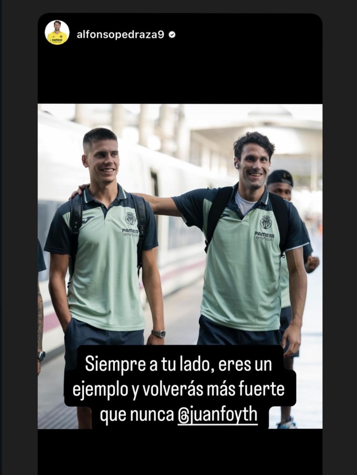 Alfonso Pedraza hizo esta publicación en Instagram en apoyo a Foyth.