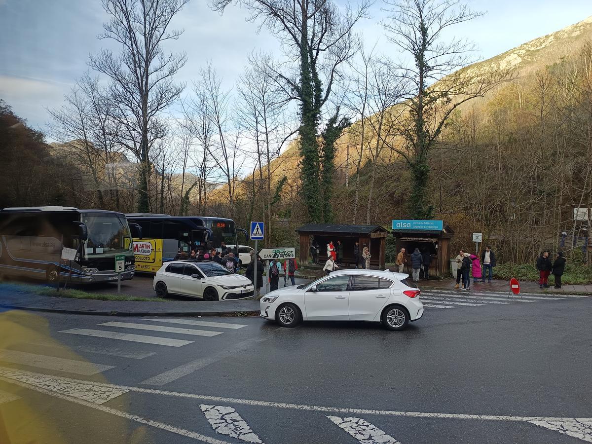 La zona de El Peregrino, en Covadonga, este sábado.