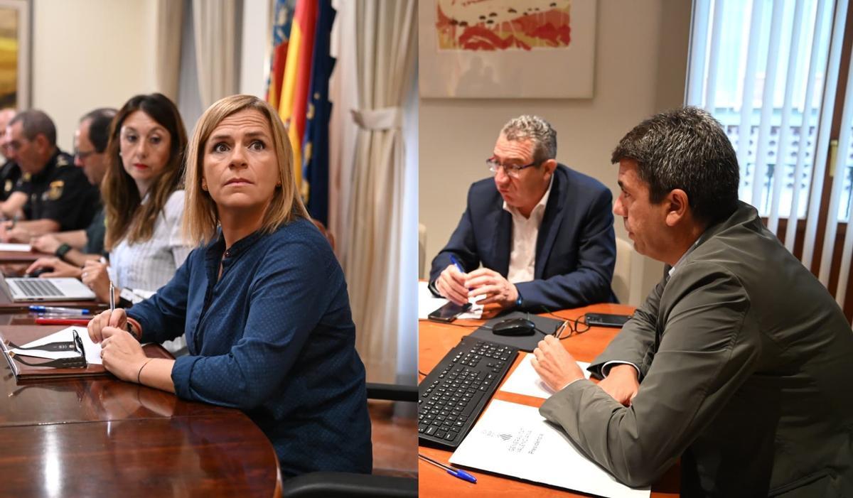 Pilar Bernabé y Carlos Mazón, a 350 metros de distancia