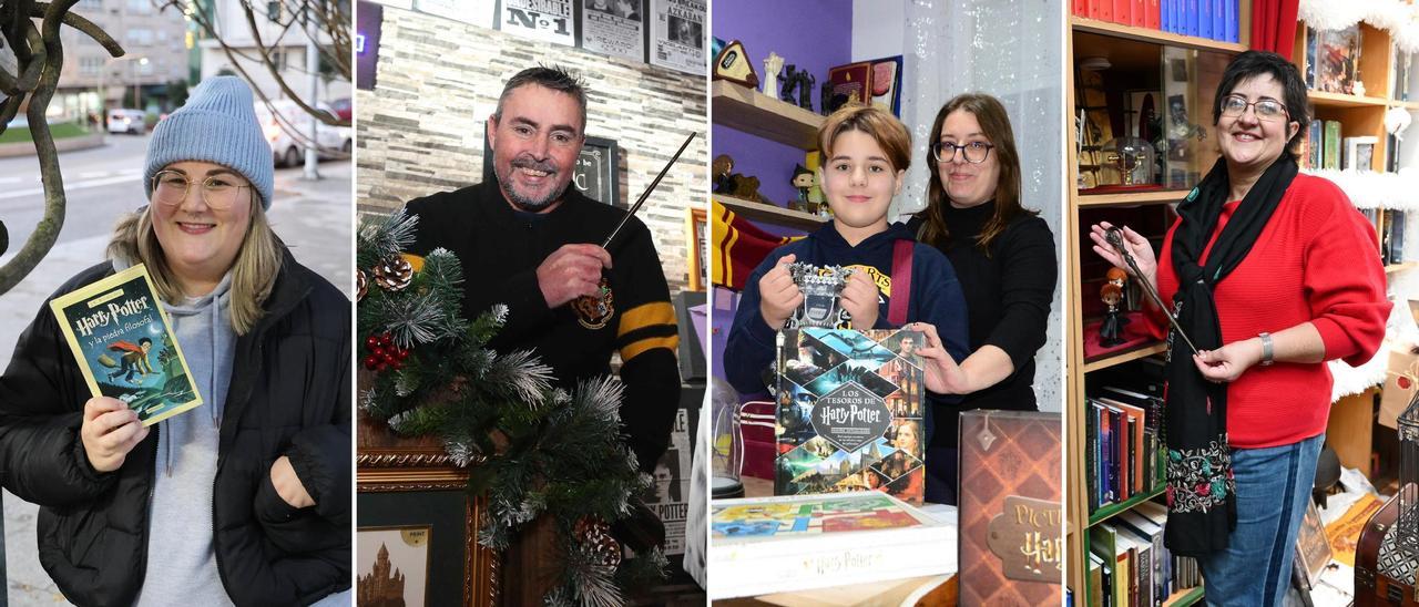 Irene Alonso, Adrián González, Carmela Ríos, Sabela Vilar y Conchi Barreiro, "potterheads".