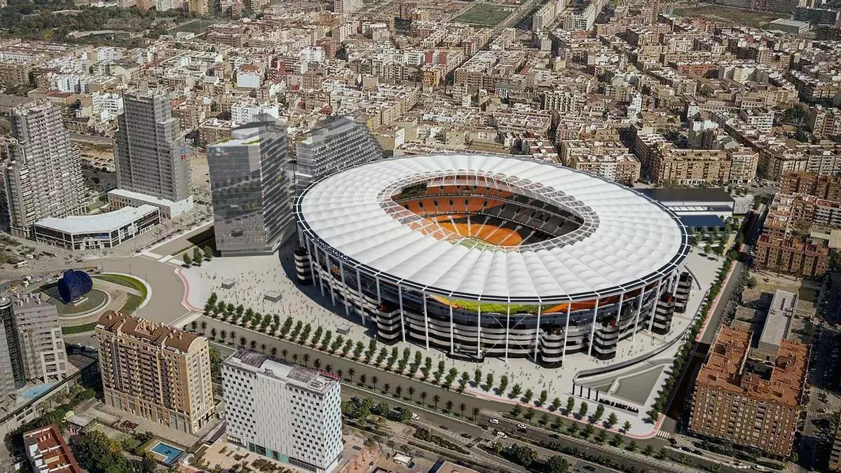 Simulación de como será el Nou Mestalla.