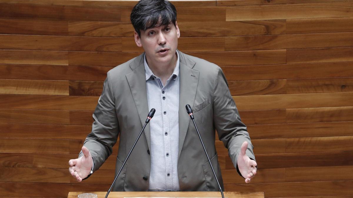Borja Sáchez, este martes, en la Junta General del Principado.