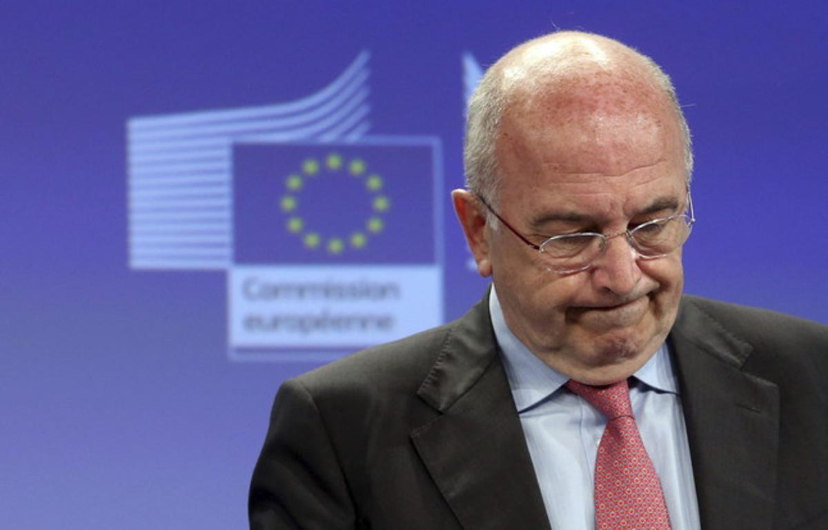 El vicepresident de la Comissió Europea (CE) i comissari de Competència, Joaquín Almunia, en una roda de premsa a Brussel·les el 17 de juliol passat.