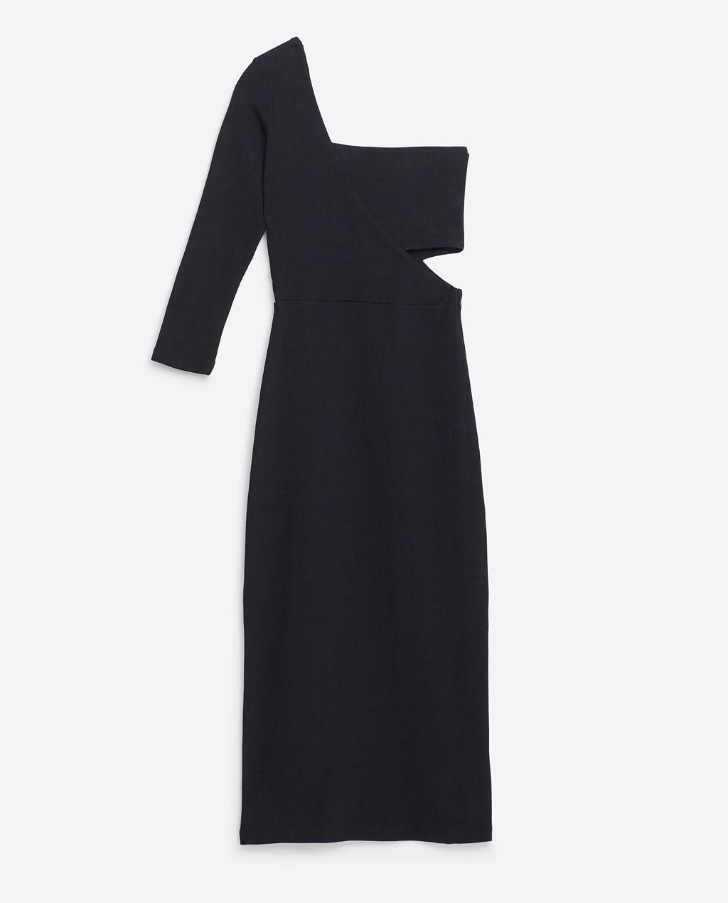 Vestido midi asimétrico, Zara