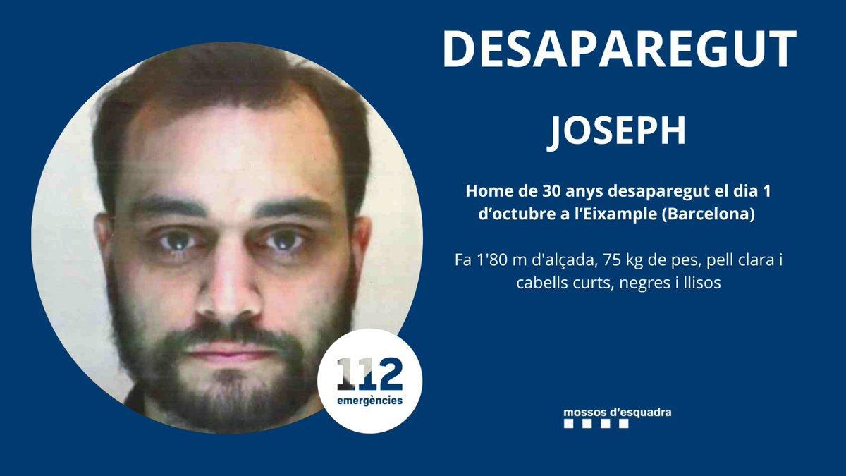 Mossos piden ayuda para encontrar a un hombre desaparecido en lEixample (Barcelona) Mossos piden ayuda para encontrar a un hombre desaparecido en lEixample (Barcelona)
