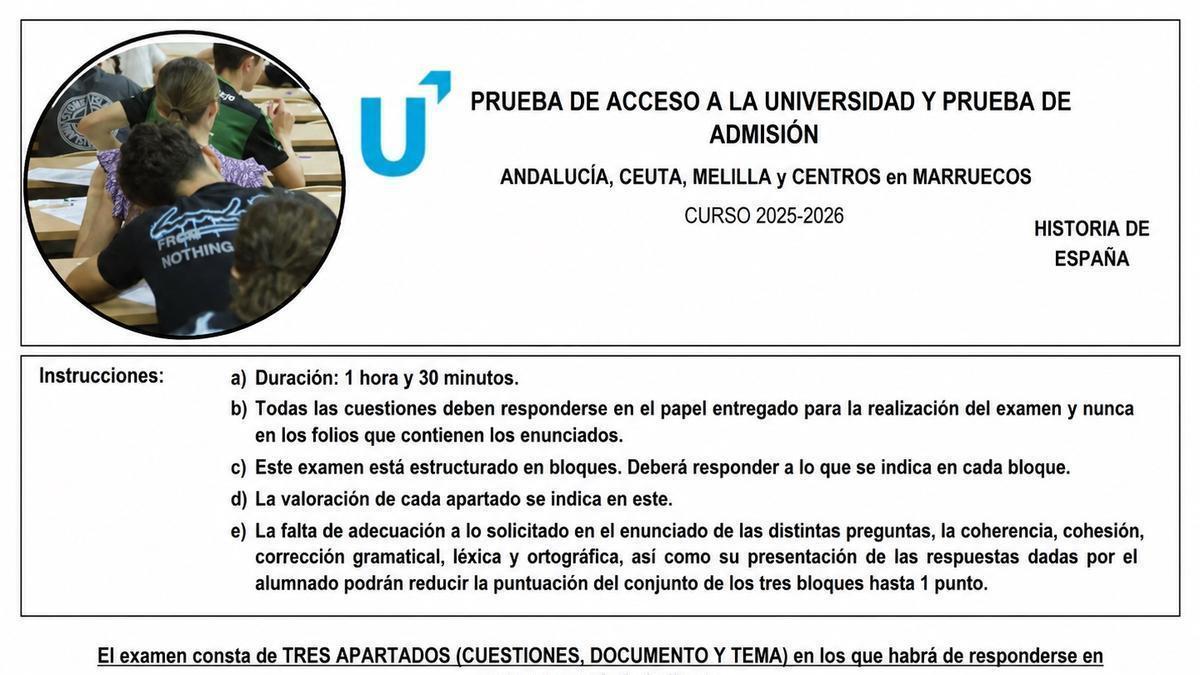 Examen de Historia de España Pau 2026