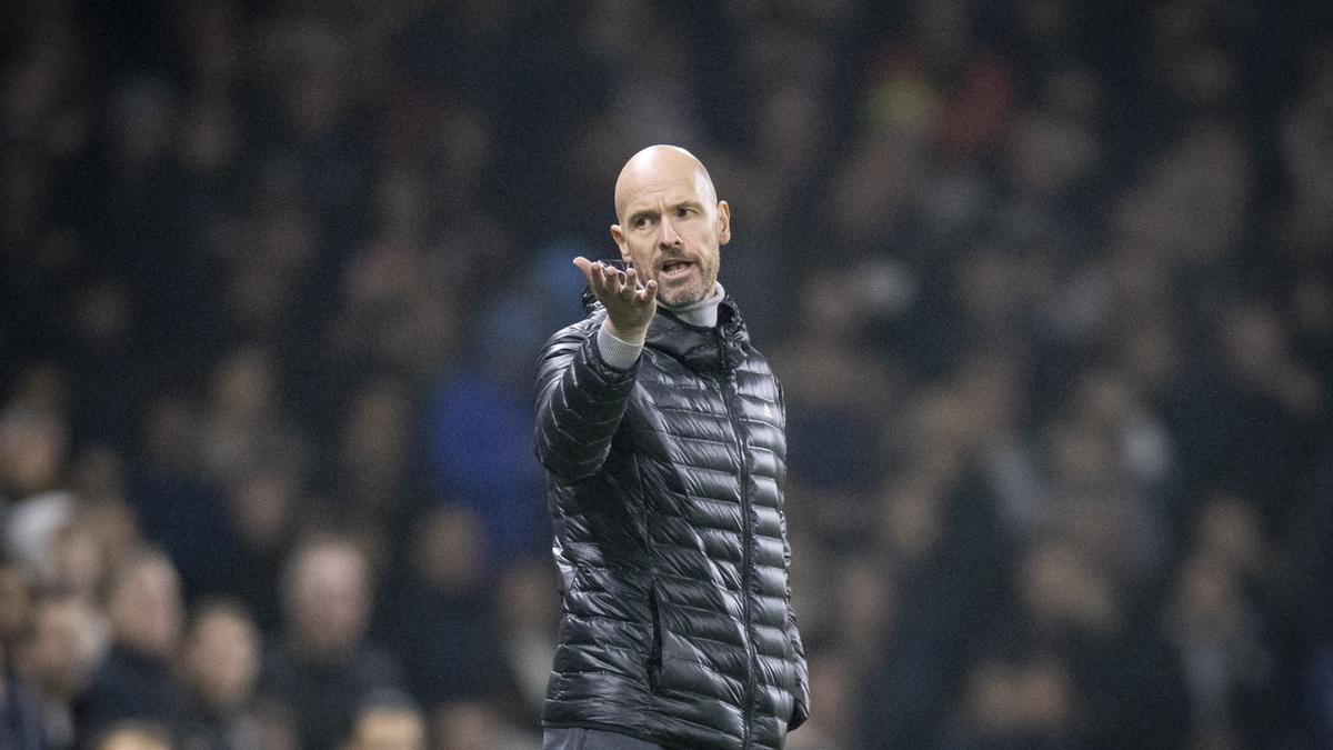 Erik Ten Hag durante el encuentro ante el Fulham