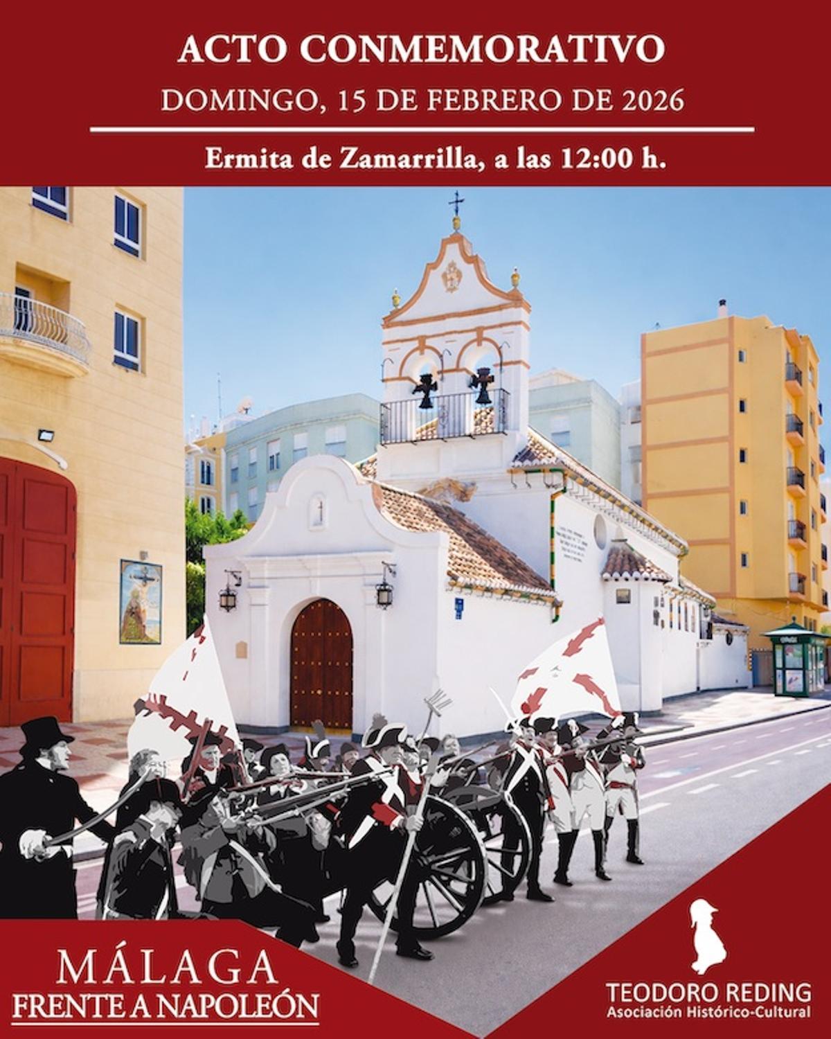 Cartel anunciador del acto de la asociación Teodoro Reding en Zamarrilla de este domingo.