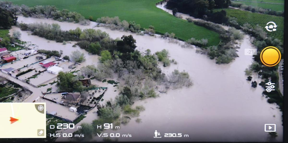 Vista de la zona de Guadalvalle desde un dron de la Policía.