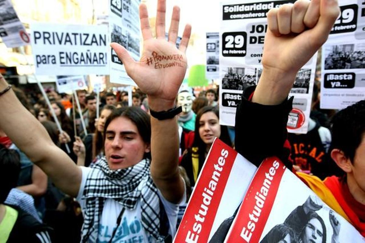 Manifestació d’estudiants a Madrid.