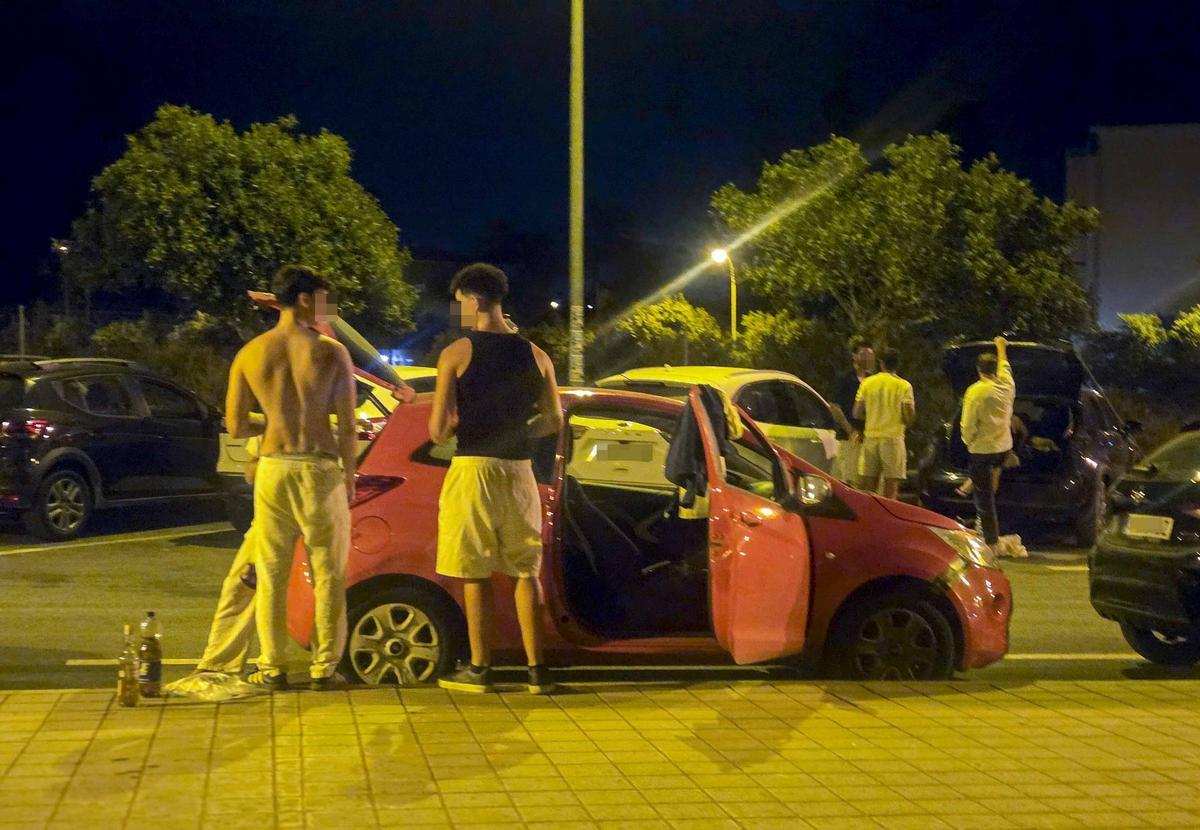Botellón en la zona de la Albufereta en Alicante
