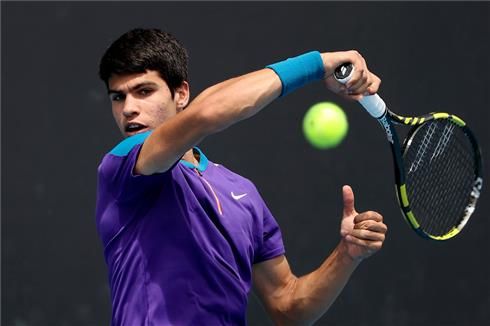 Alcaraz, en su partido ante Ymer en Australia.