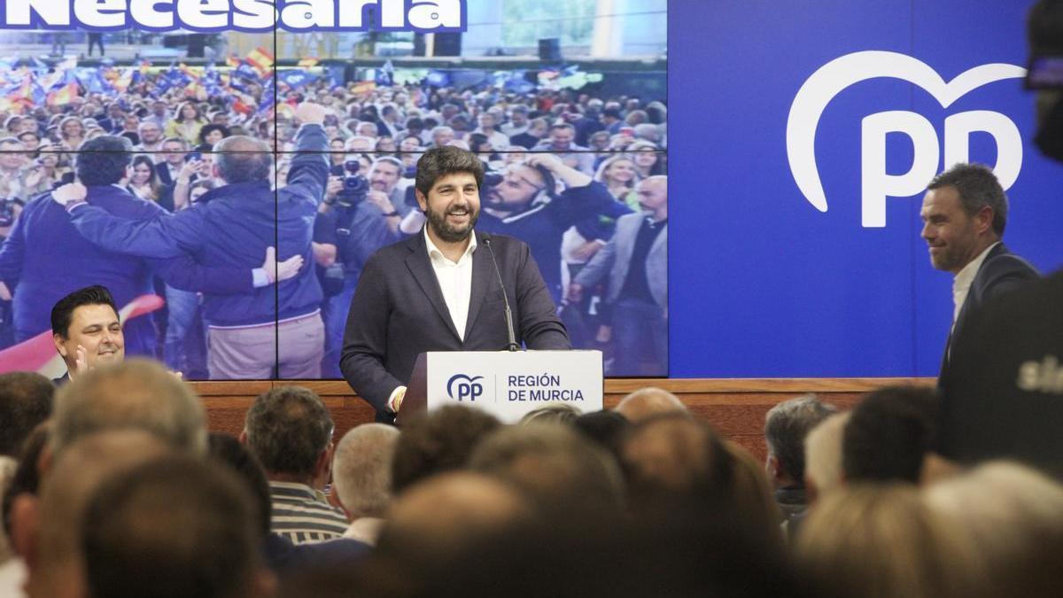 López Miras, el miércoles en la Junta Directiva Regional del PP.