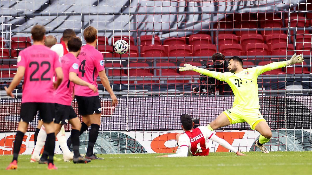 Imagen del gol de Álvarez ante el Utrecht