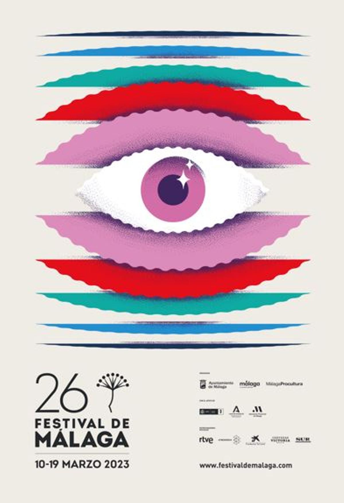 Cartel de la 26 edición del Festival de Cine de Málaga.