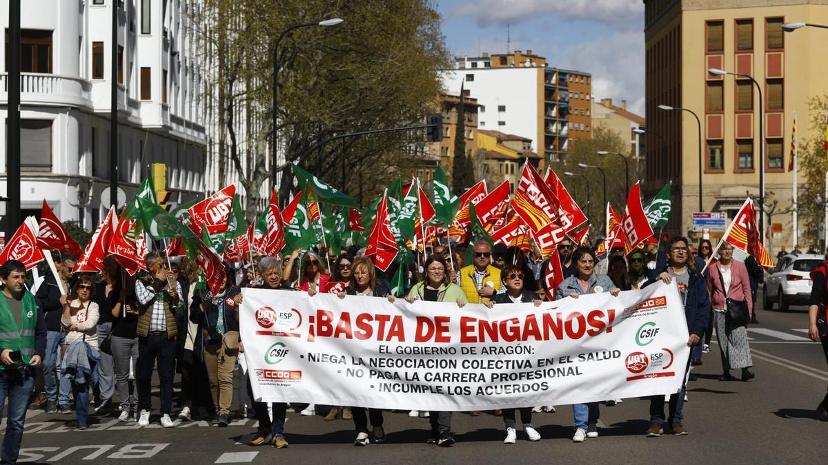 Manifestación para reivindicar mejoras en la sanidad pública aragonesa