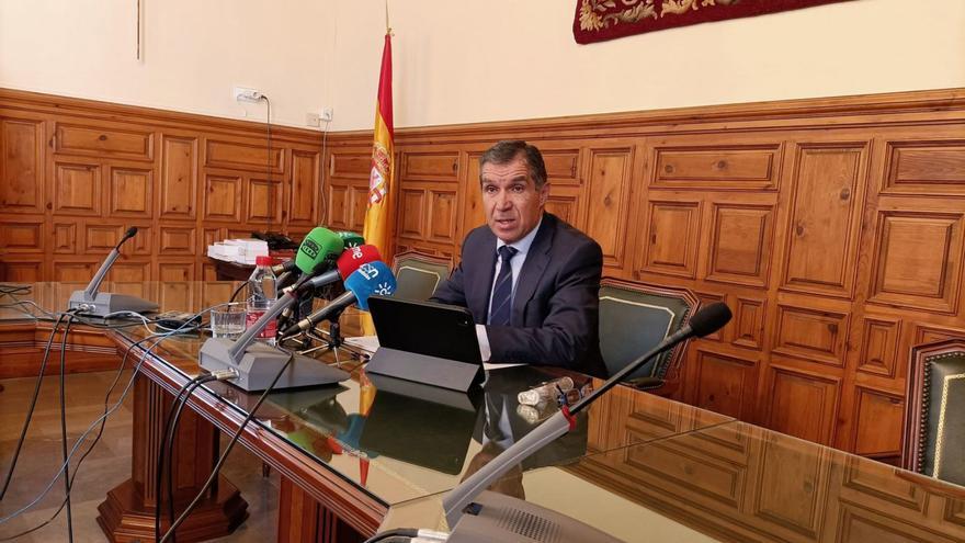El presidente del TSJA, Lorenzo del Río, en la presentación de la memoria del alto tribunal andaluz.