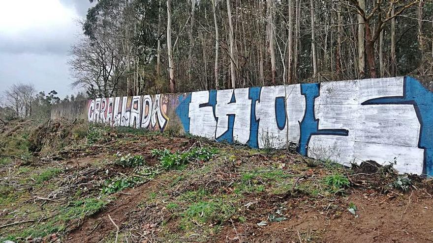 Denunciados dos jóvenes por una pintada en un cementerio