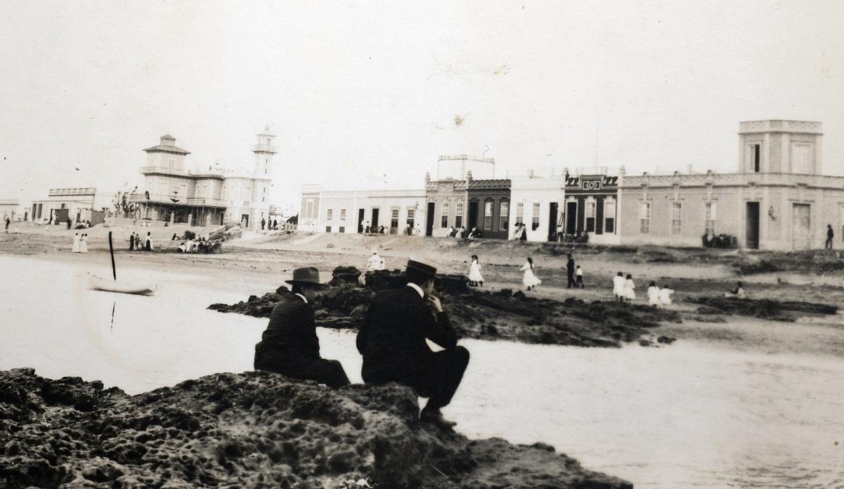La Peña la Vieja en una fotografía de la década de 1920.