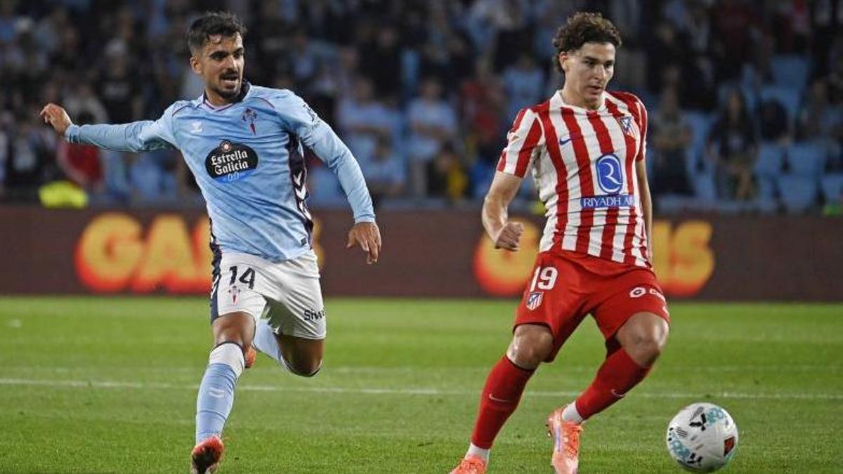Damián y Julián Alvarez, en un partido en Balaídos.
