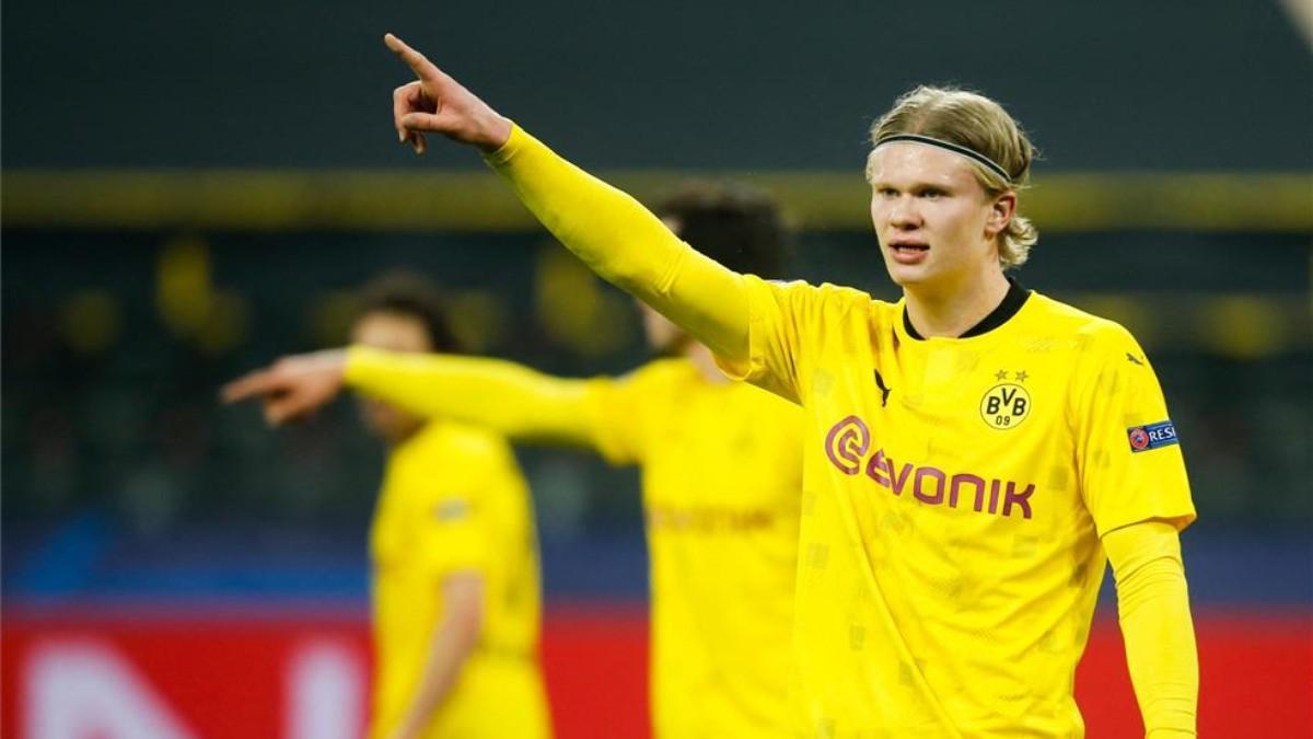 Erling Braut Haaland, durante un partido del Borussia Dortmund.