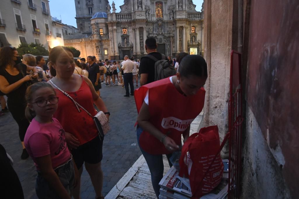 Romería de Murcia: ambiente previo y salida de la Fuensanta de la Catedral