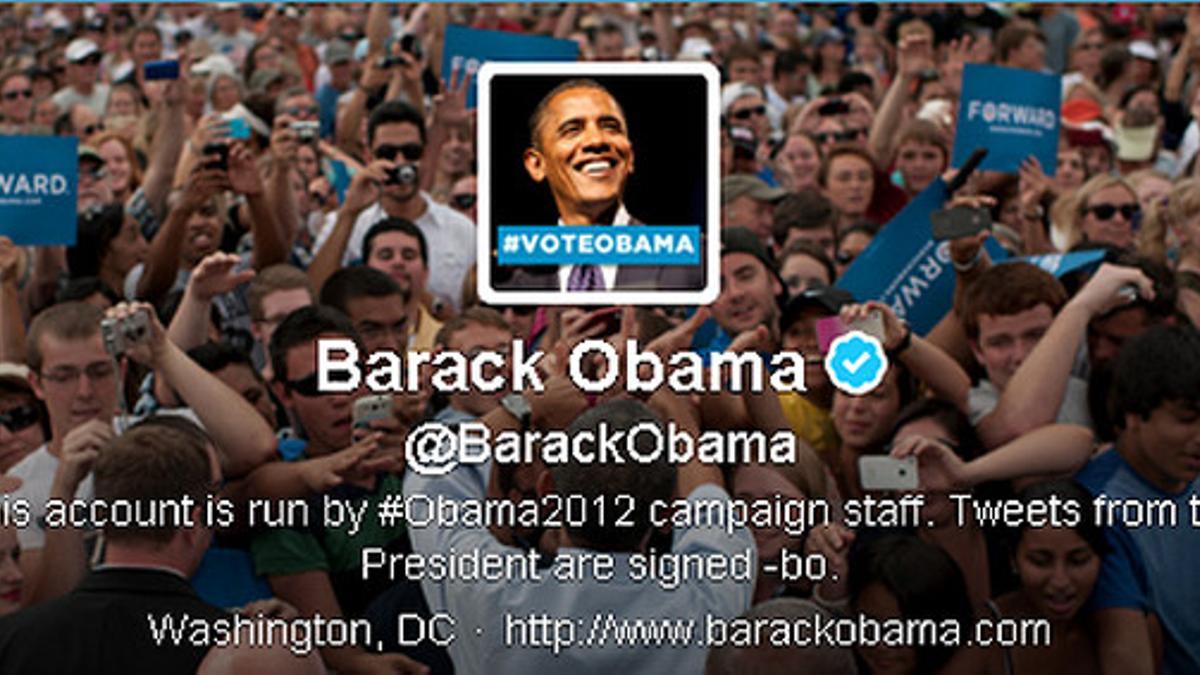 La página de Obama en Twitter.