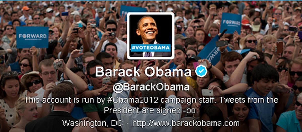 La pàgina d’Obama a Twitter.